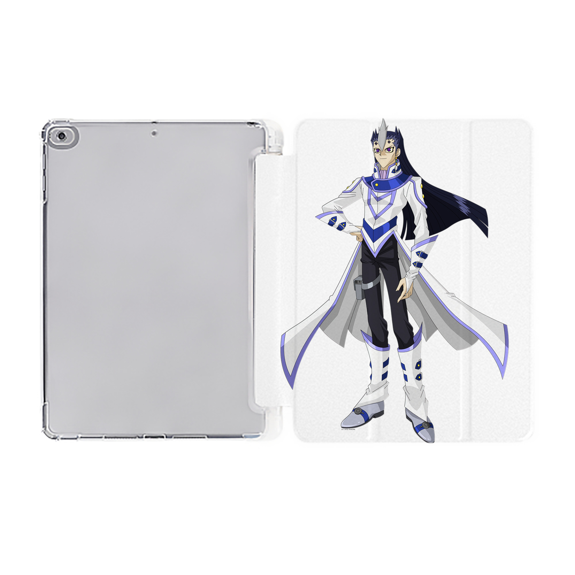 （画像用） 遊☆戯☆王 Yu-Gi-Oh! IPad ケース ペン収納付き 三つ折りスタンド PUレザー×シリコン 対応機種9.5/10.5/10.9インチ